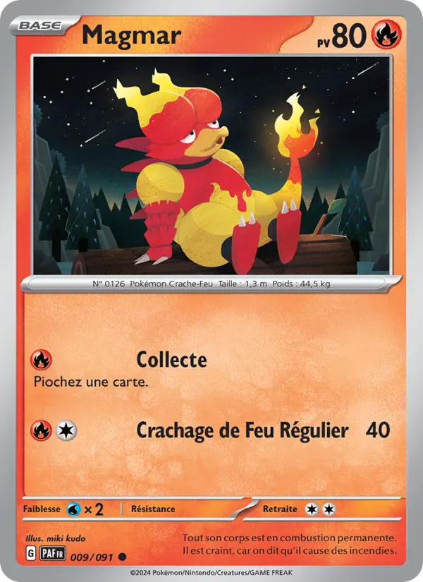 Magmar — Carte Pokémon 009 Destinées de Paldea