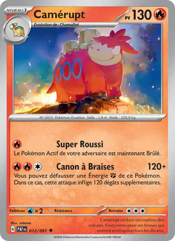 Camérupt — Carte Pokémon 012 Destinées de Paldea