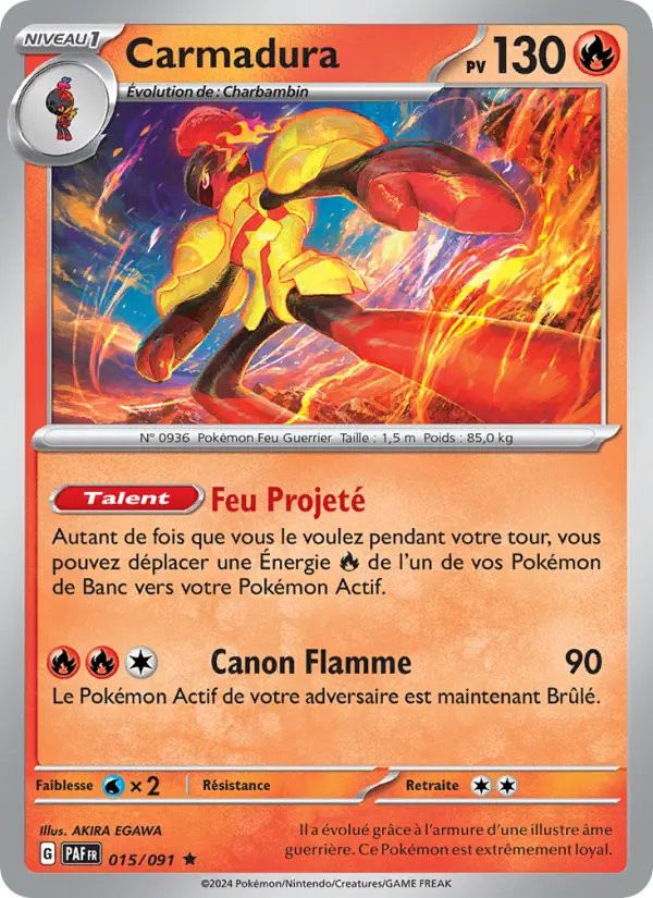 Carmadura — Carte Pokémon 015 Destinées de Paldea