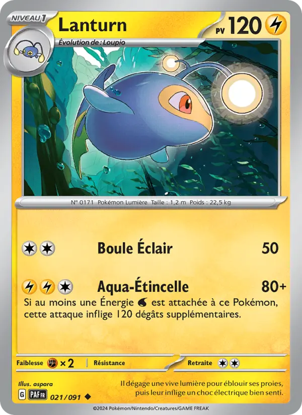 021/091 - Lanturn — Carte Pokémon Destinées de Paldea 021/91