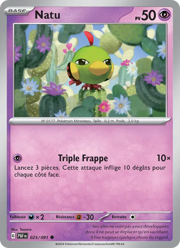Natu — Carte Pokémon 025 Destinées de Paldea