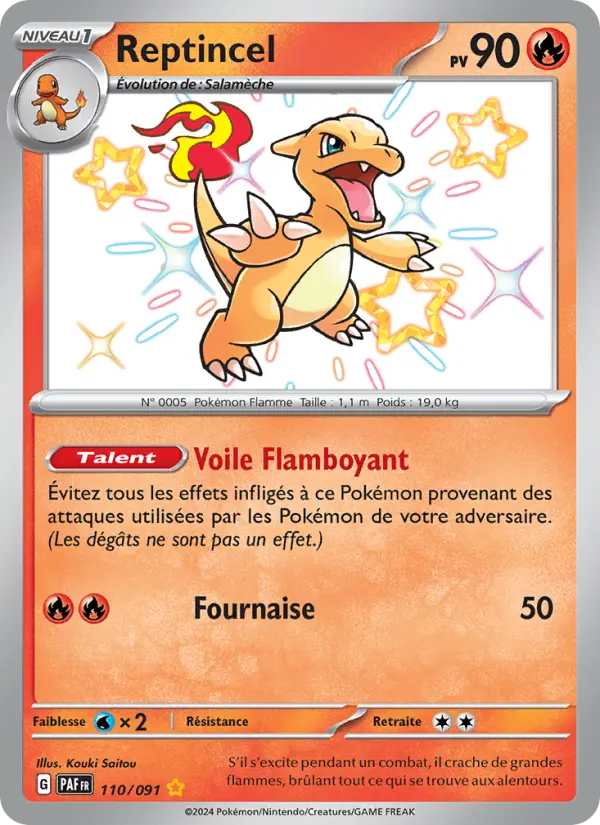 110/091 - Reptincel — Carte Pokémon Destinées de Paldea 110/91
