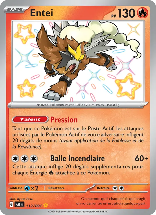 112/091 - Entei — Carte Pokémon Destinées de Paldea 112/91