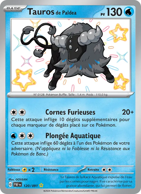 120/091 - Tauros de Paldea — Carte Pokémon Destinées de Paldea 120/91