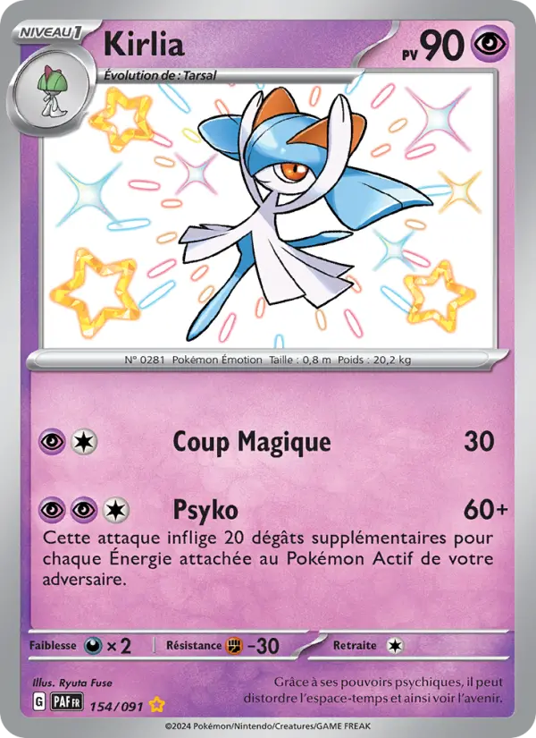 154/091 - Kirlia — Carte Pokémon Destinées de Paldea 154/91