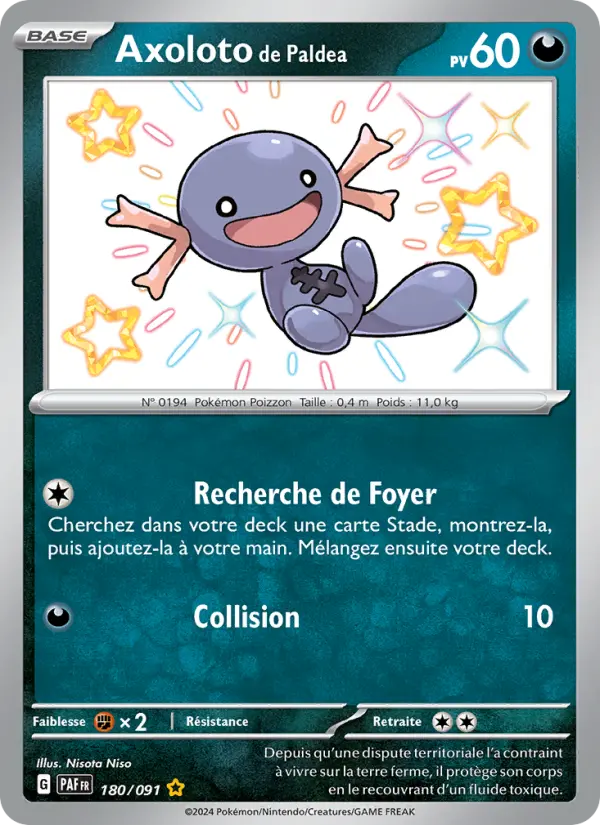 Axoloto de Paldea — Carte Pokémon 180 Destinées de Paldea