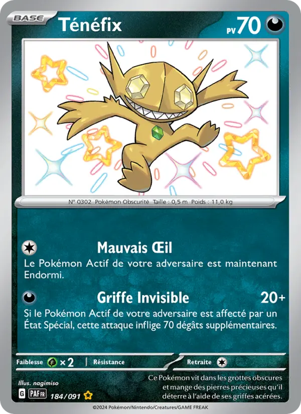 184/091 - Ténéfix — Carte Pokémon Destinées de Paldea 184/91