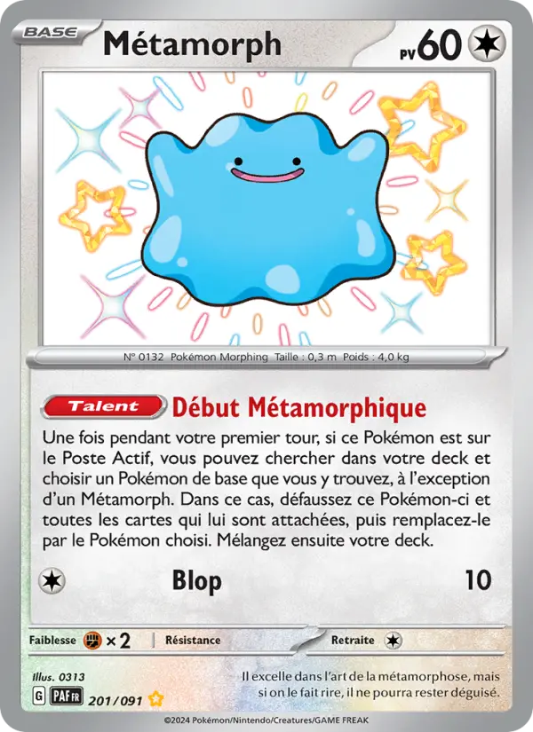 201/091 - Métamorph — Carte Pokémon Destinées de Paldea 201/91
