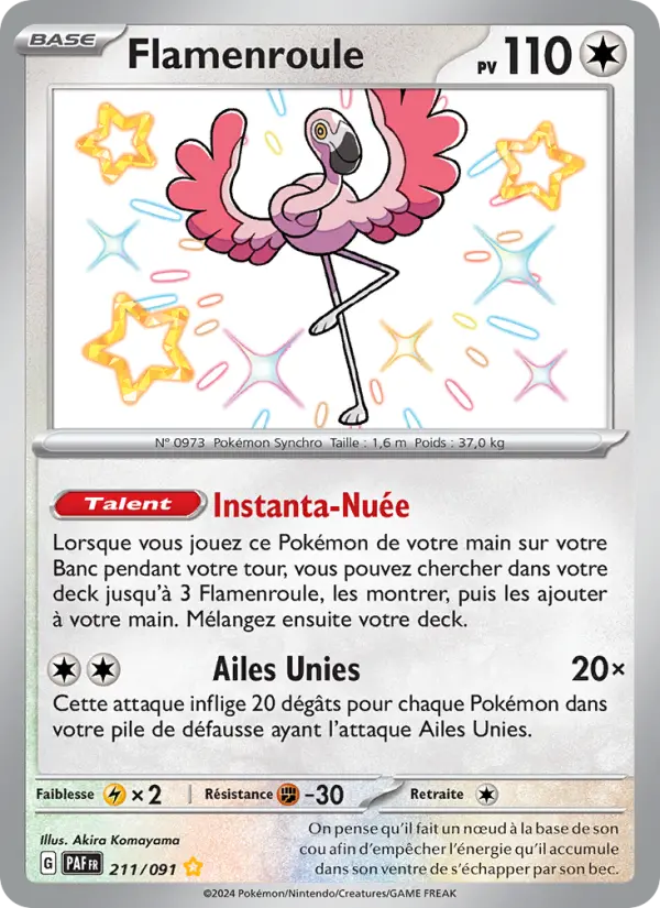 Flamenroule — Carte Pokémon 211 Destinées de Paldea