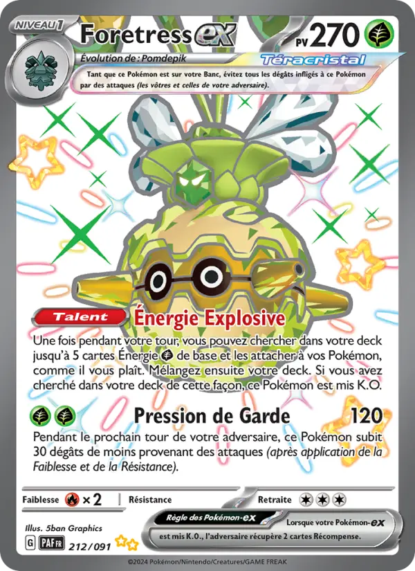 Foretress-ex — Carte Pokémon 212 Destinées de Paldea