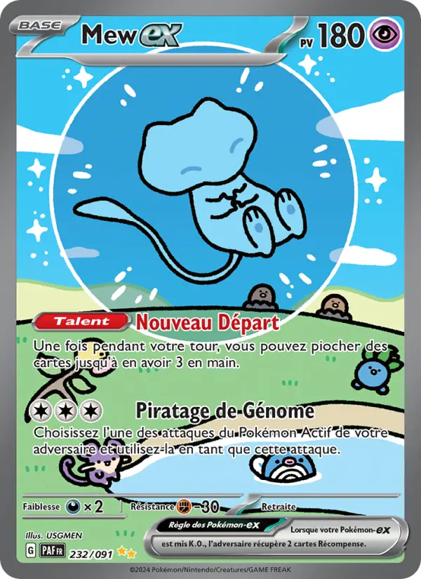 Mew-ex — Carte Pokémon 232 Destinées de Paldea