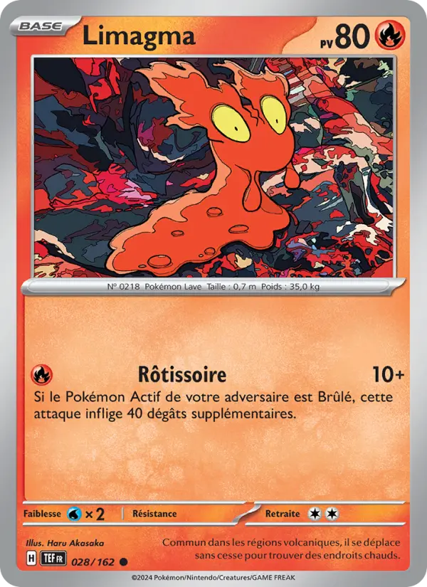 028/162 - Limagma — Carte Pokémon Forces Temporelles 028/162