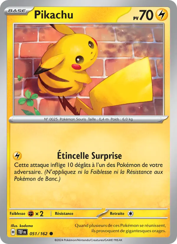 Pikachu — Carte Pokémon 051 Forces Temporelles