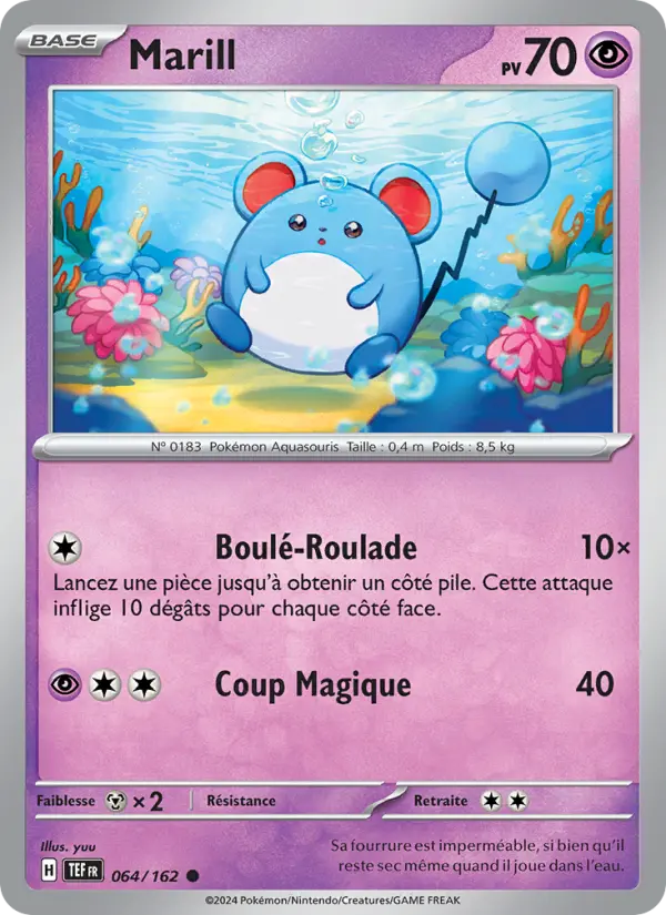 064/162 - Marill — Carte Pokémon Forces Temporelles 064/162