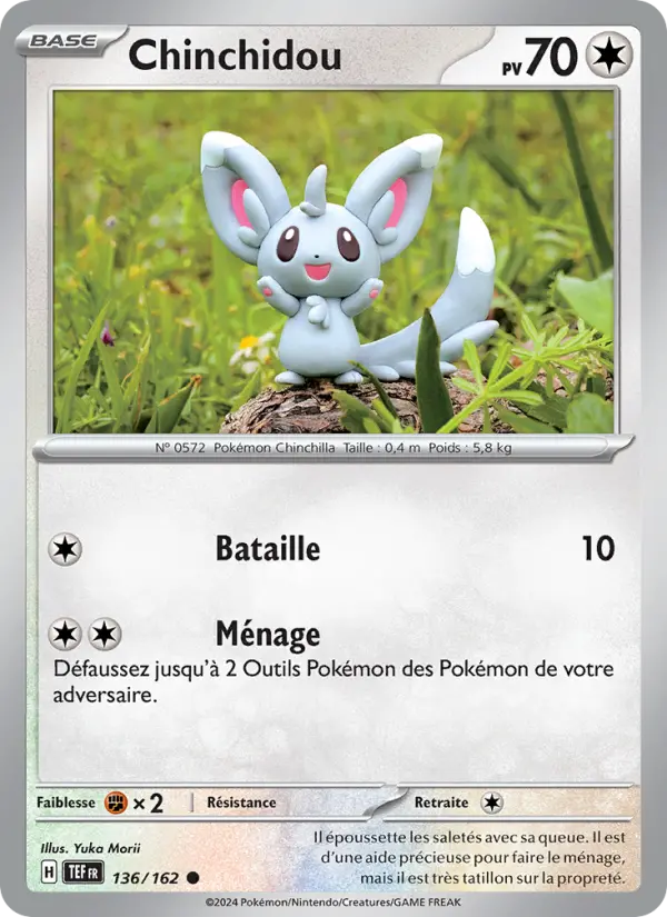 136/162 - Chinchidou — Carte Pokémon Forces Temporelles 136/162