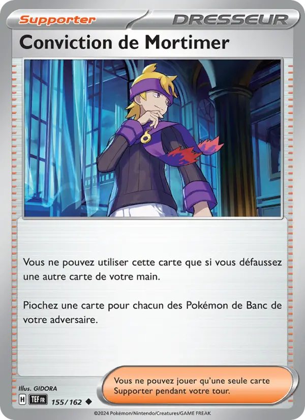 155/162 - Conviction de Mortimer — Carte Pokémon Forces Temporelles 155/162