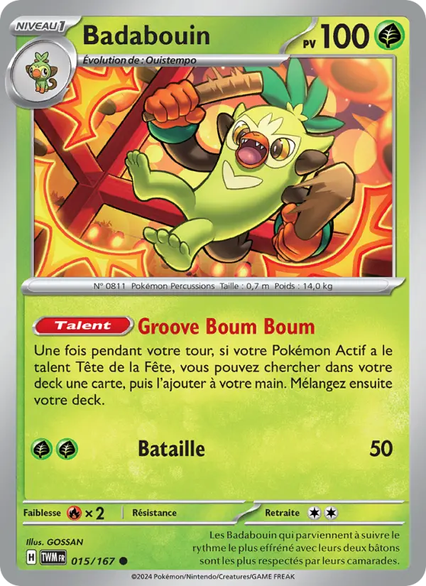 Badabouin — Carte Pokémon 015 Mascarade Crépusculaire