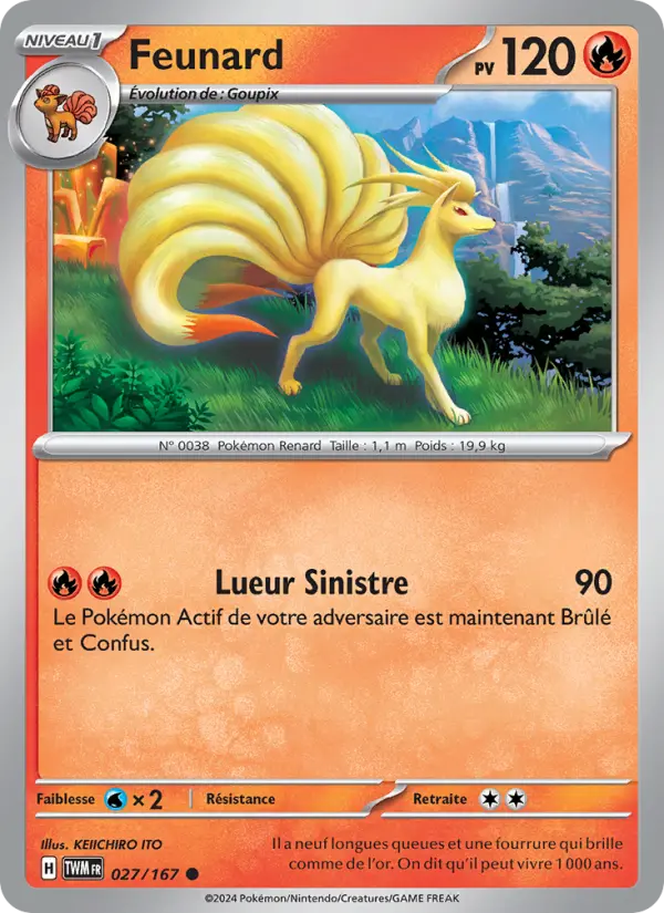 027/167 - Feunard — Carte Pokémon Mascarade Crépusculaire 027/167