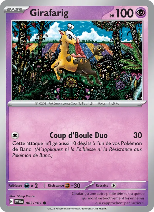083/167 - Girafarig — Carte Pokémon Mascarade Crépusculaire 083/167