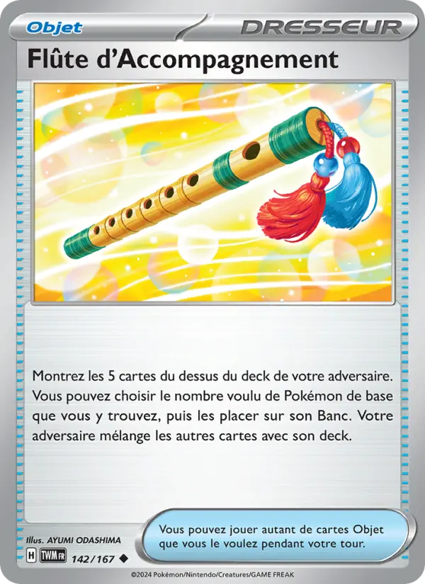 142/167 - Flûte d'Accompagnement — Carte Pokémon Mascarade Crépusculaire 142/167