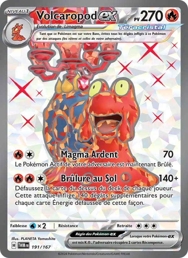 191/167 - Volcaropod EX — Carte Pokémon Mascarade Crépusculaire 191/167