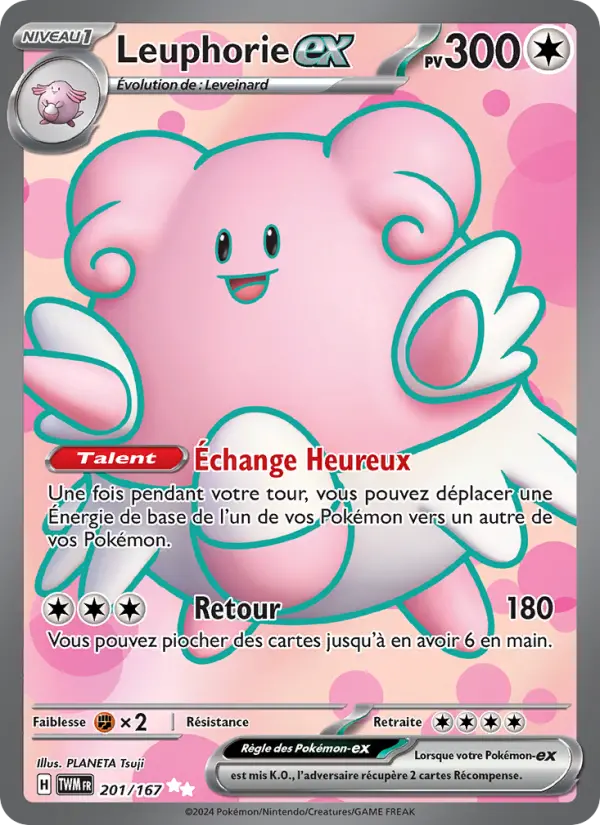 201/167 - Leuphorie EX — Carte Pokémon Mascarade Crépusculaire 201/167