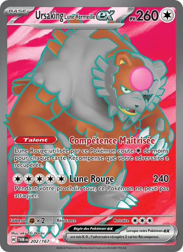 Ursaking Lune Vermeille-ex — Carte Pokémon 202 Mascarade Crépusculaire
