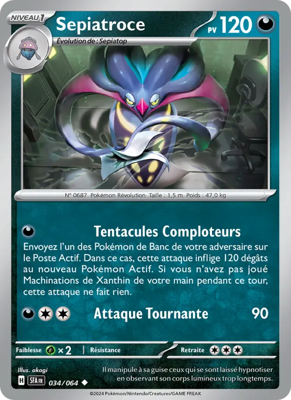 Sepiatroce — Carte Pokémon 034 Fable Nébuleuse