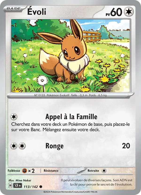 113/142 - Évoli — Carte Pokémon Couronne Stellaire 113/142