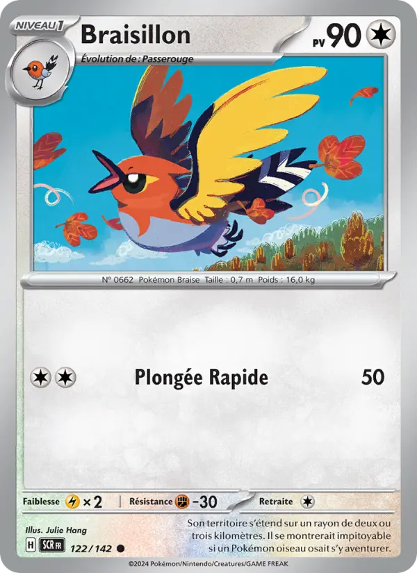 122/142 - Braisillon — Carte Pokémon Couronne Stellaire 122/142