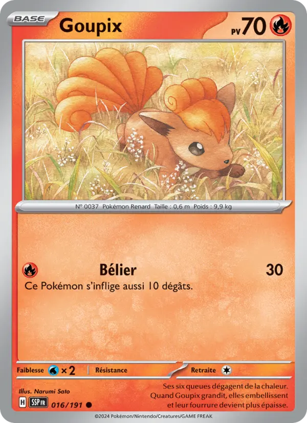 016/191 - Goupix — Carte Pokémon Étincelles Déferlantes 016/191
