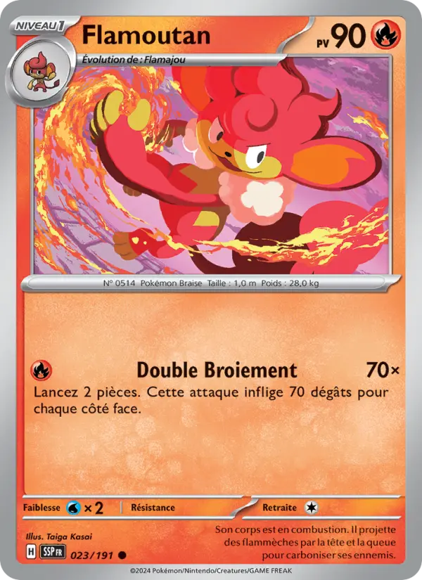 Flamoutan — Carte Pokémon 023 Étincelles Déferlantes