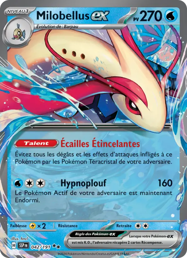 042/191 - Milobellus EX — Carte Pokémon Étincelles Déferlantes 042/191