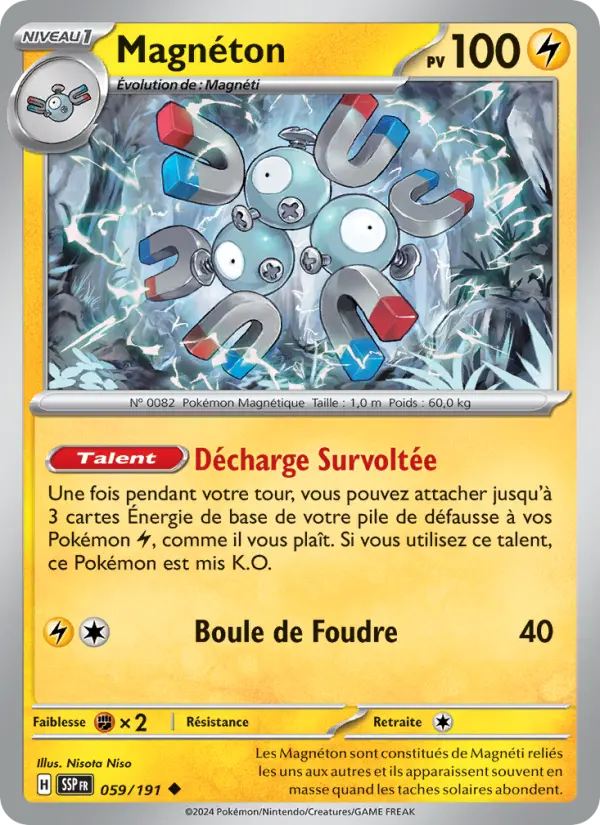 059/191 - Magnéton — Carte Pokémon Étincelles Déferlantes 059/191