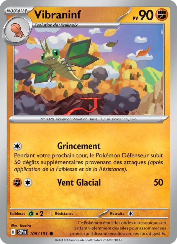 105/191 - Vibraninf — Carte Pokémon Étincelles Déferlantes 105/191
