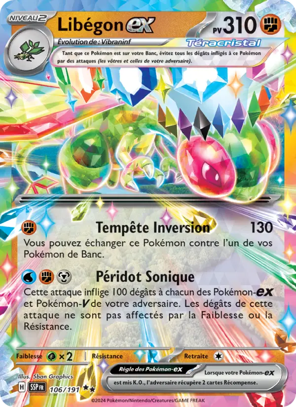 106/191 - Libégon EX — Carte Pokémon Étincelles Déferlantes 106/191