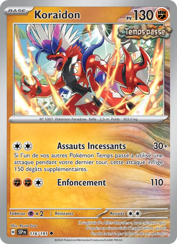 Koraidon — Carte Pokémon 116 Étincelles Déferlantes