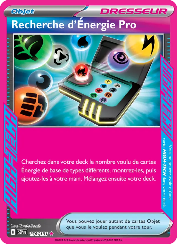 176/191 - Recherche d'Énergie Pro — Carte Pokémon Étincelles Déferlantes 176/191