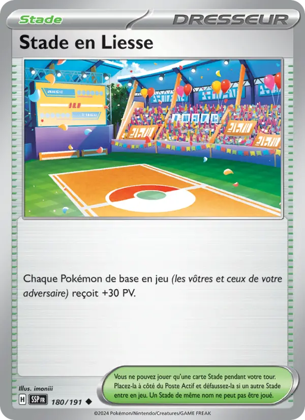 180/191 - Stade en Liesse — Carte Pokémon Étincelles Déferlantes 180/191
