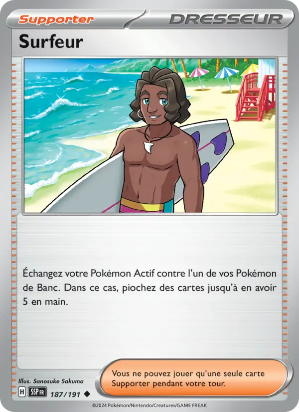 187/191 - Surfeur — Carte Pokémon Étincelles Déferlantes 187/191