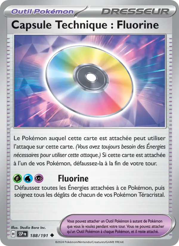 188/191 - Capsule Technique : Fluorine — Carte Pokémon Étincelles Déferlantes 188/191