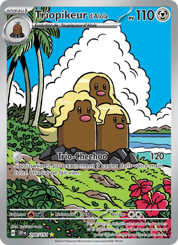 208/191 - Triopikeur d'Alola — Carte Pokémon Étincelles Déferlantes 208/191