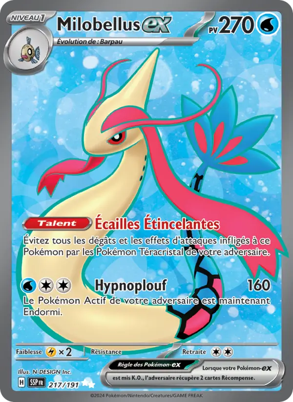 217/191 - Milobellus EX — Carte Pokémon Étincelles Déferlantes 217/191