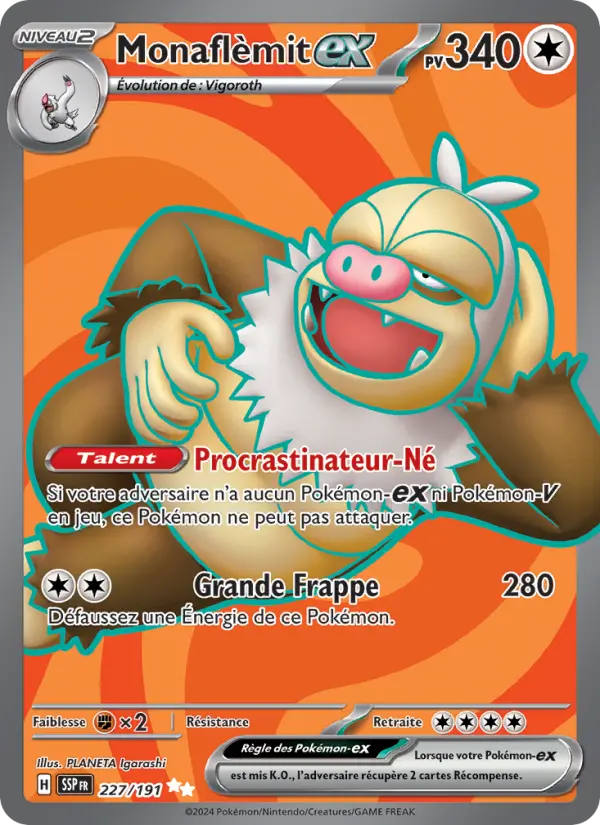 Monaflèmit-ex — Carte Pokémon 227 Étincelles Déferlantes