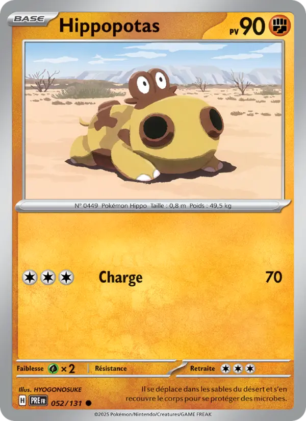 052/131 - Hippopotas — Carte Pokémon Évolutions Prismatiques 052/131