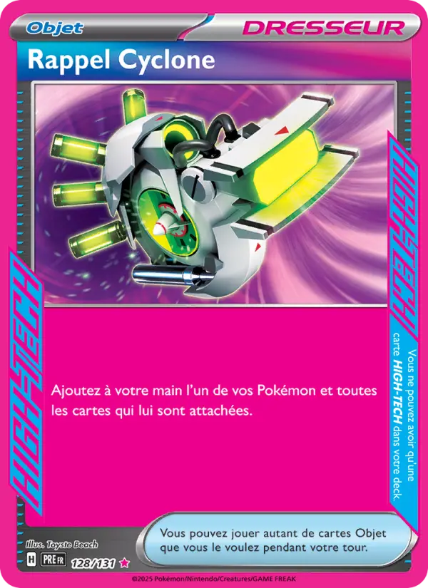 128/131 - Rappel Cyclone — Carte Pokémon Évolutions Prismatiques 128/131