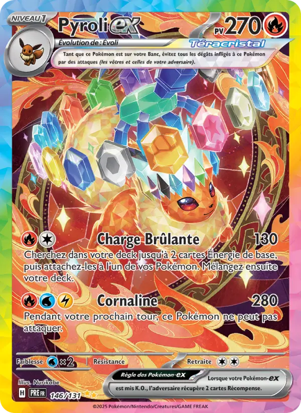 146/131 - Pyroli EX — Carte Pokémon Évolutions Prismatiques 146/131