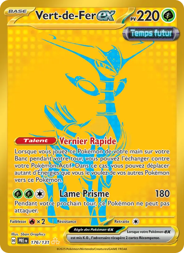 176/131 - Vert-de-Fer EX — Carte Pokémon Évolutions Prismatiques 176/131