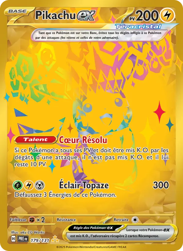 179/131 - Pikachu EX — Carte Pokémon Évolutions Prismatiques 179/131