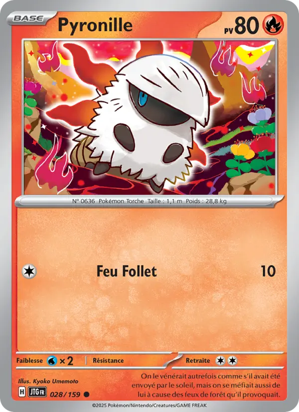 028/159 - Pyronille — Carte Pokémon Aventures Ensemble 028/159